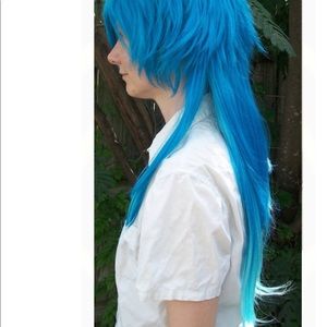 Aoba Cosplay Wig - Blue gradient mullet wig